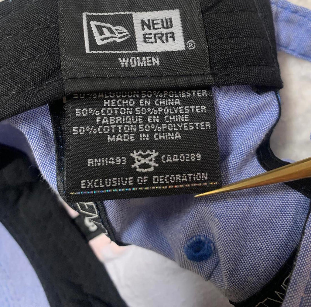 Gorra de béisbol New Era 9 Twenty New York Mets para mujer, estilo lino azul bebé