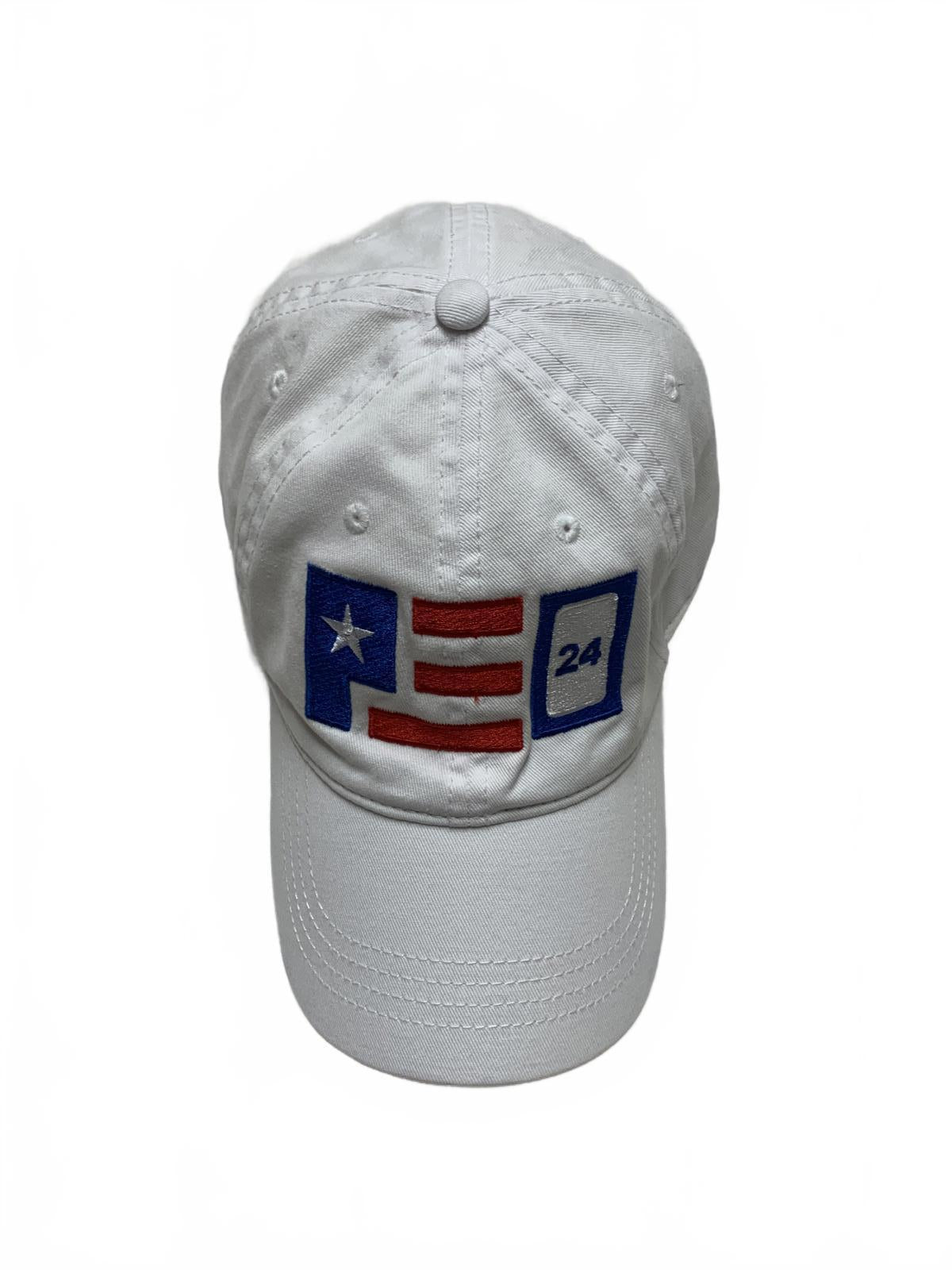 Gorra de béisbol unisex con bandera de Puerto Rico, color blanco, PEO 24