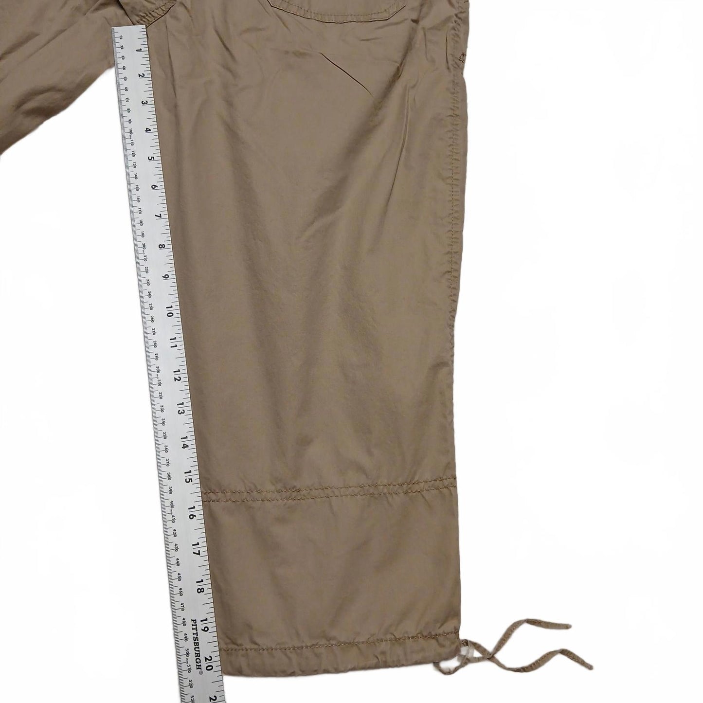 Merona Womens Sz 4 Beige Tan Comfortable Capris Cotton 29.5 x 20.5
