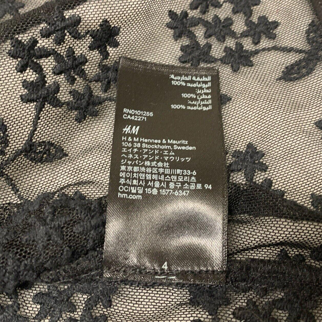 Bufanda tipo chal con flecos de encaje negro para mujer, talla S, estilo bohemio grunge, de H&amp;M