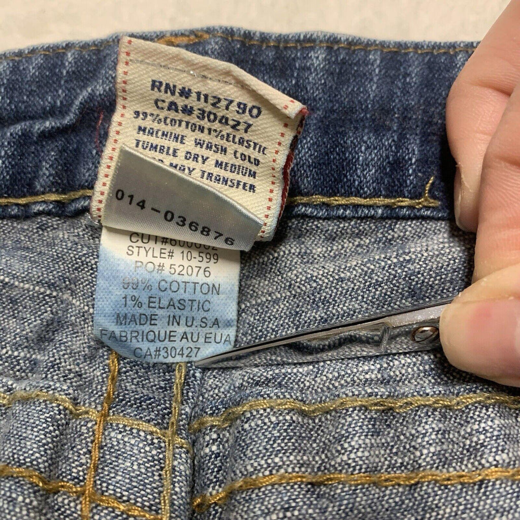 Vaqueros ajustados True Religion para mujer, talla 29, con solapa trasera azul