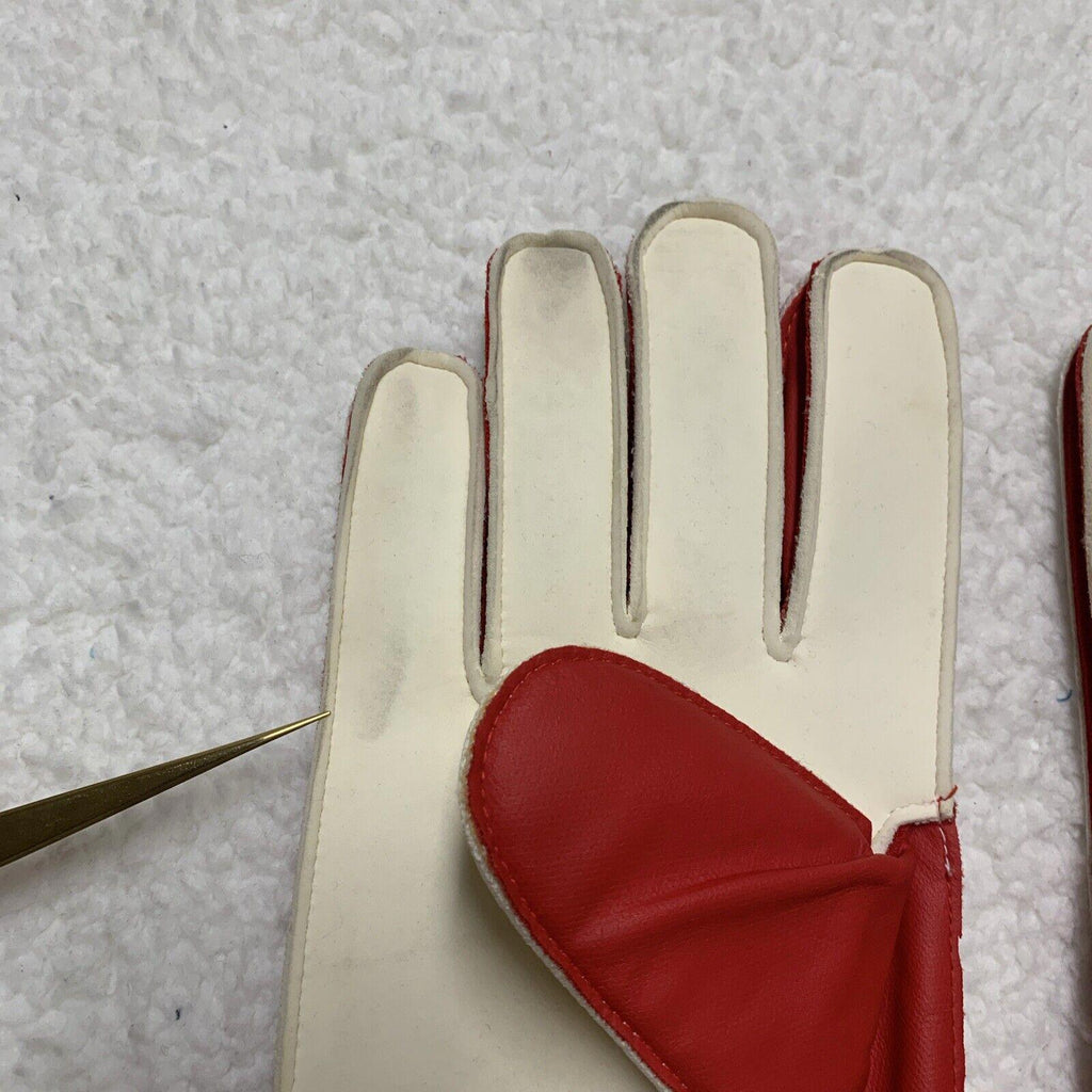 Guantes de portero para adultos de fútbol inglés, rojo, blanco y azul.
