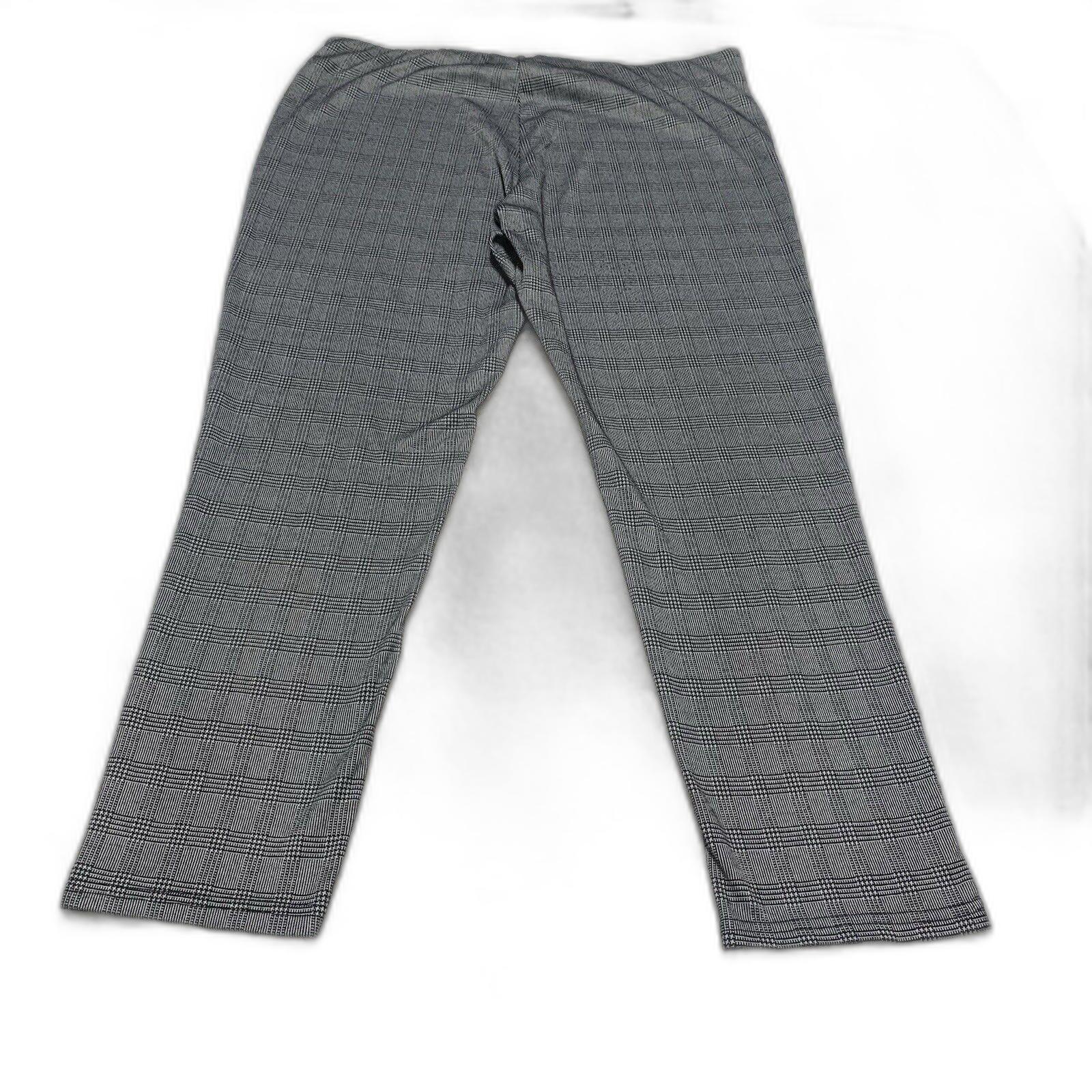 Pantalones Maze Collection para mujer, talla 3X, negros, a cuadros, elásticos y cosidos