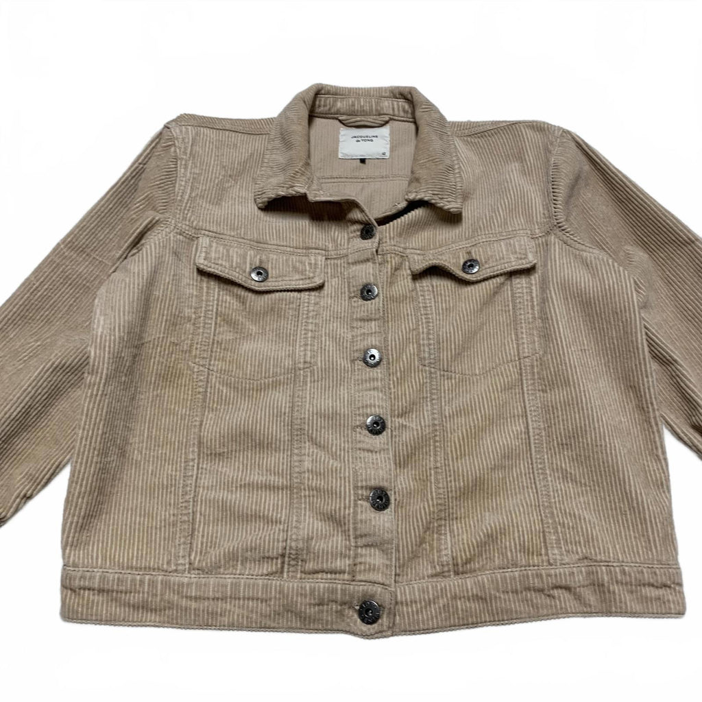 Chaqueta corta de pana beige Jacqueline de Yong para mujer, talla L/XL 42