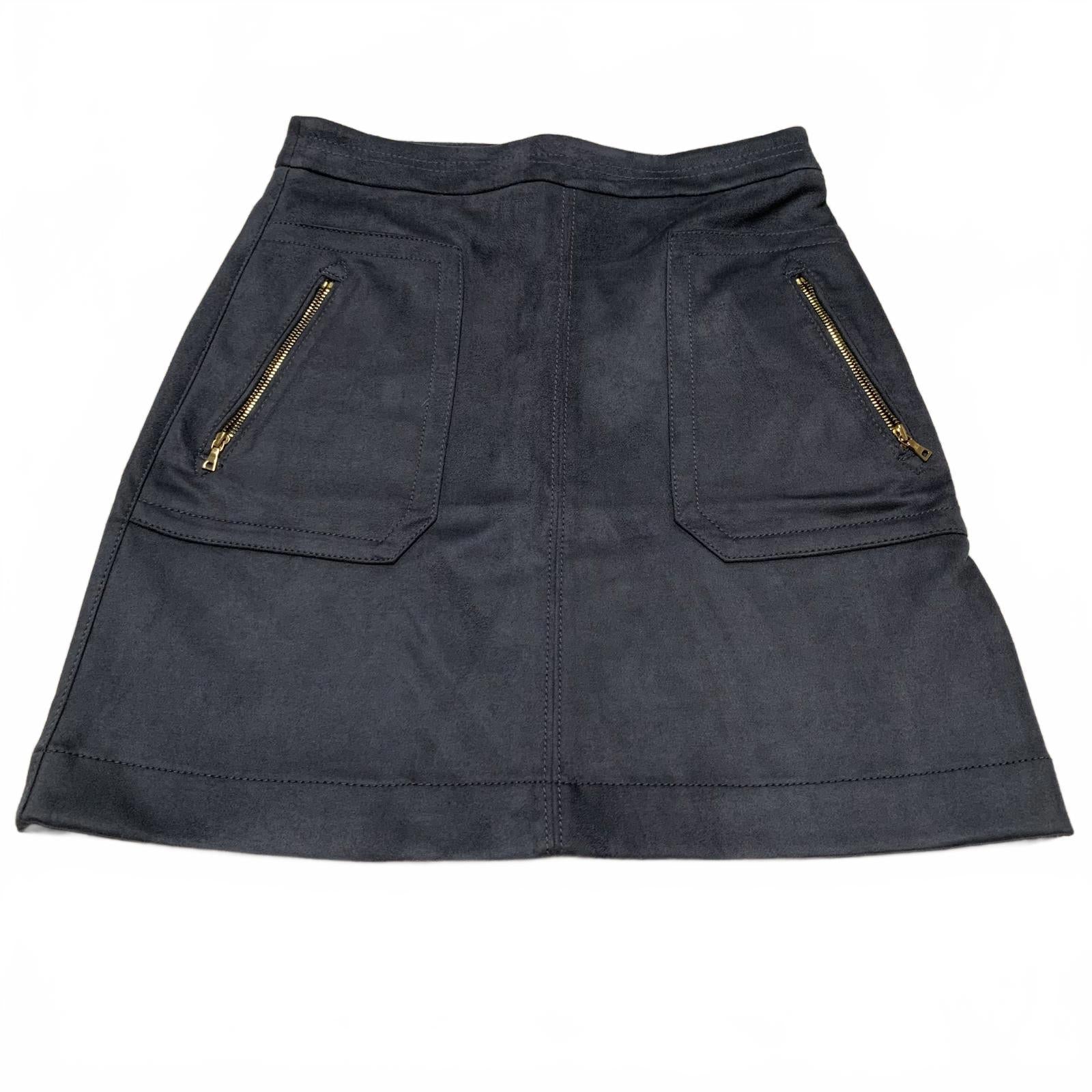 LOFT Petite Talla 00 Minifalda de gamuza con bolsillos con cremallera Gris carbón W 26.5