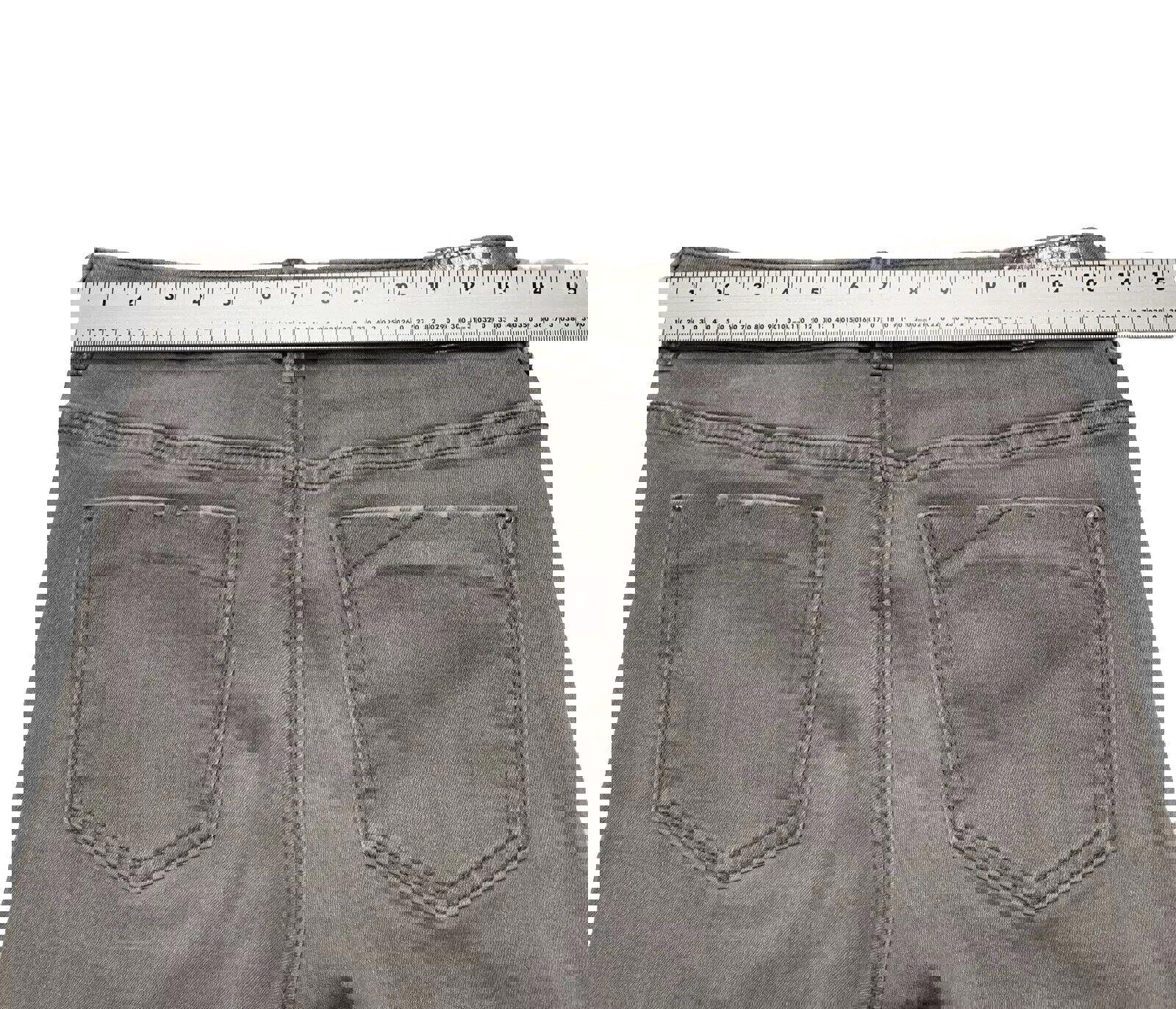 Vaqueros desgastados ajustados de lavado claro gris talla 6 para mujer de Zara