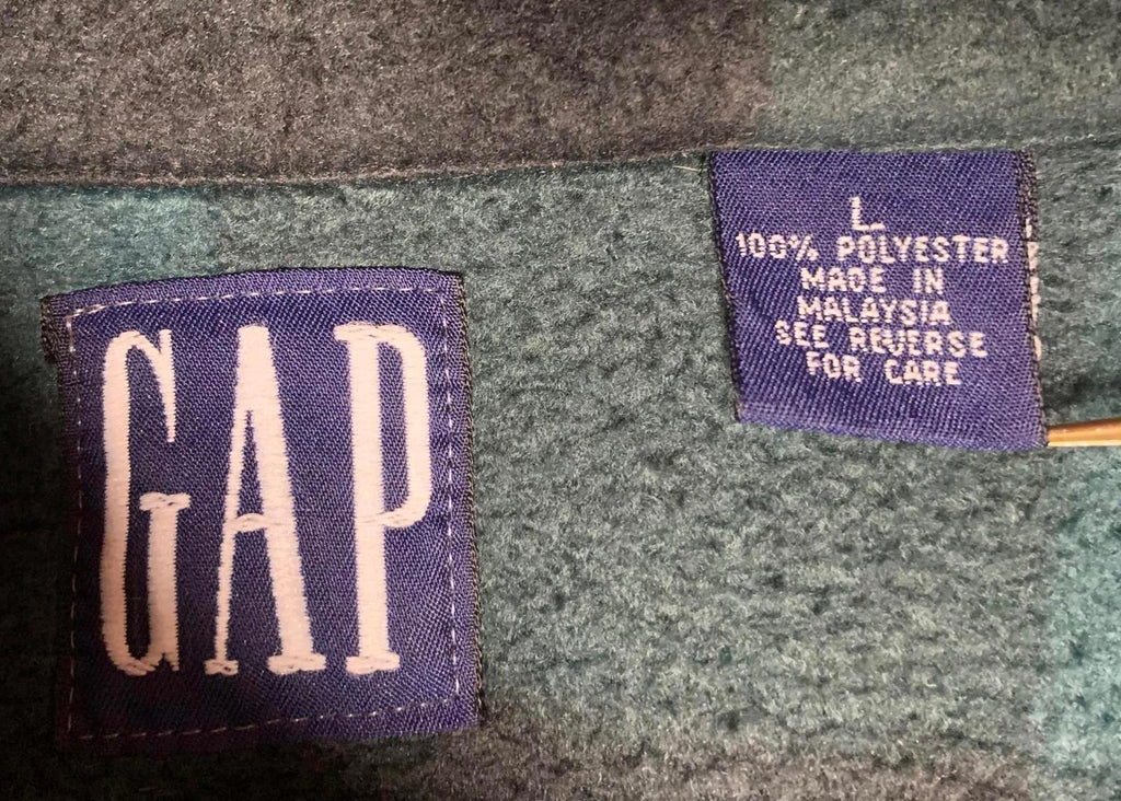 Chaleco polar a cuadros verde y negro de GAP para hombre, talla grande