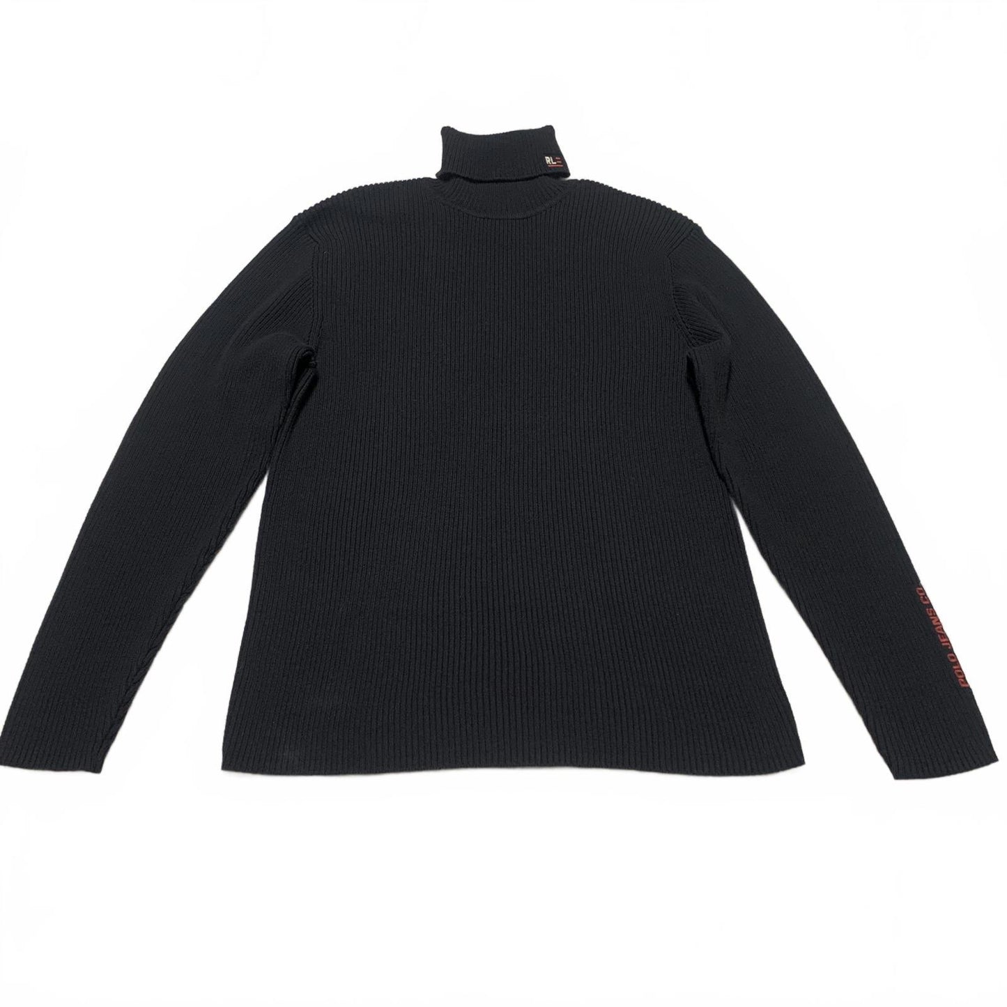Polo Jeans Co Ralph Lauren Size XLarge Ribbed Black Turtleneck Sweater
