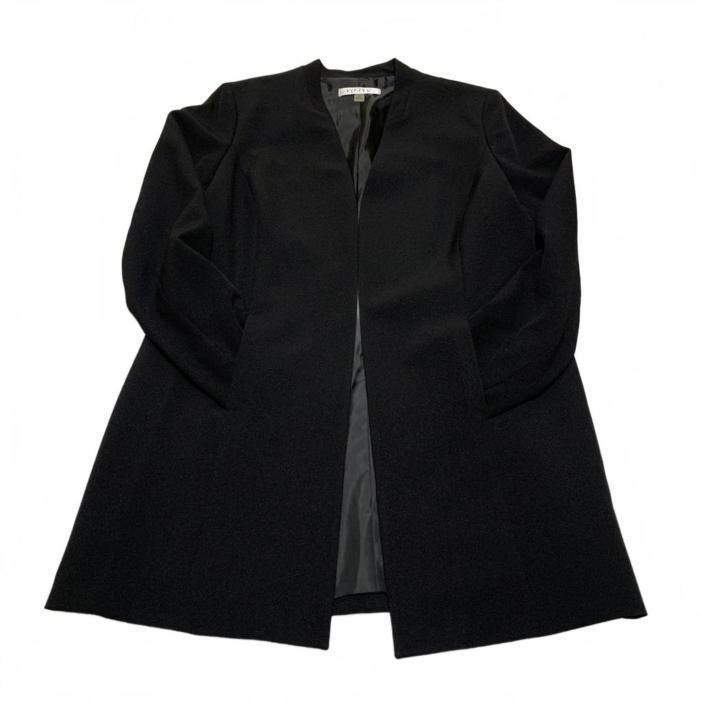 Chaqueta blazer negra abierta para mujer Kasper, talla 12, forrada, para trabajo y oficina