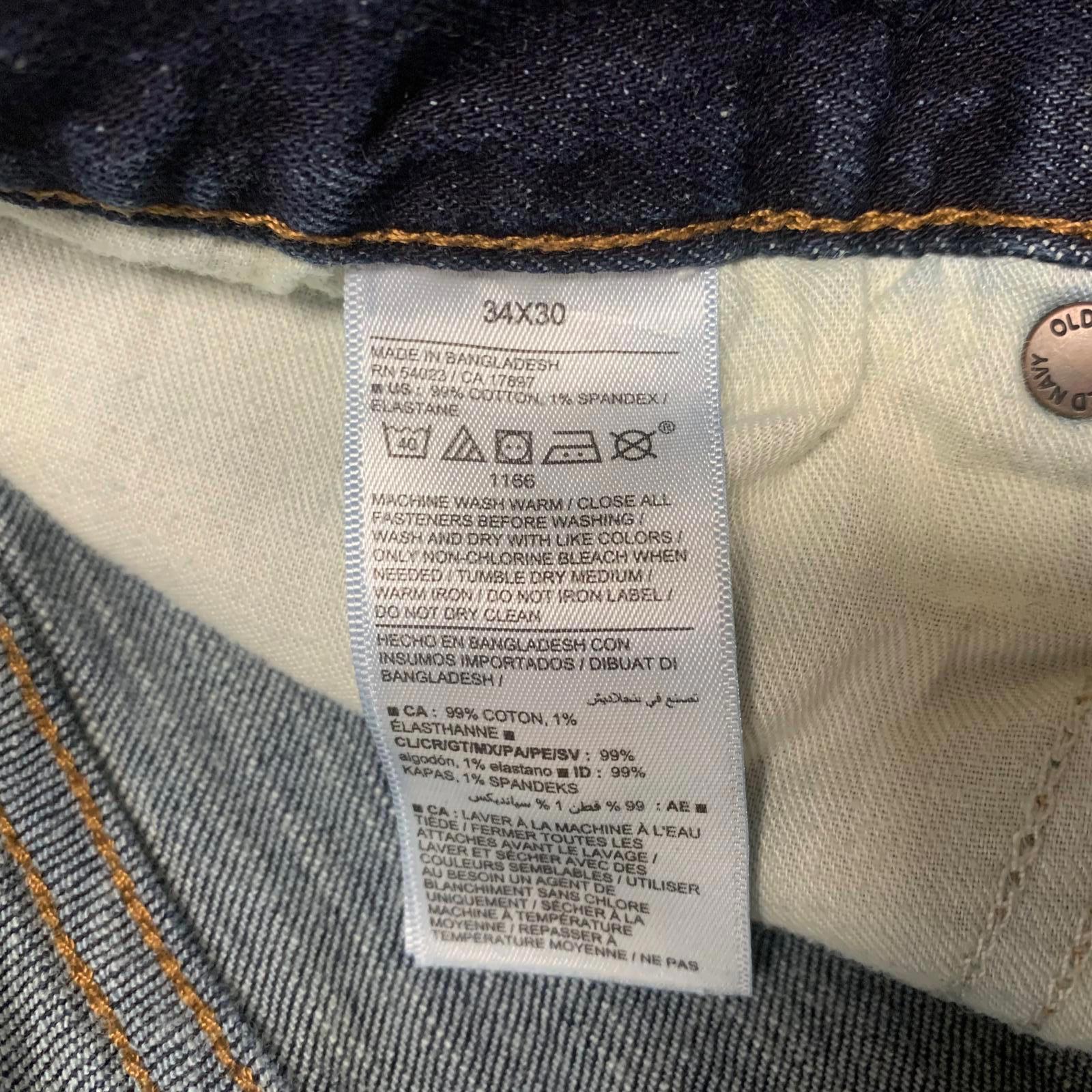 Vaqueros ajustados de lavado azul oscuro de Old Navy para hombre, talla 34 x 30, 32 x 29 (talla real)