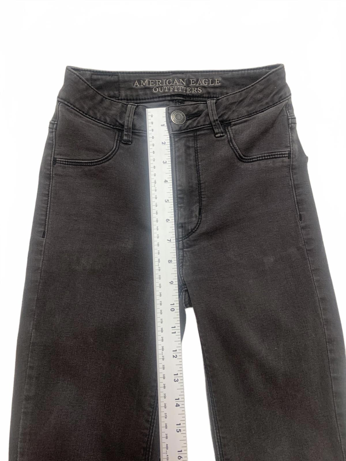 American Eagle Outfitters Women's Jeans Sz 00 Off Black Skinny Stretch  22 x 28