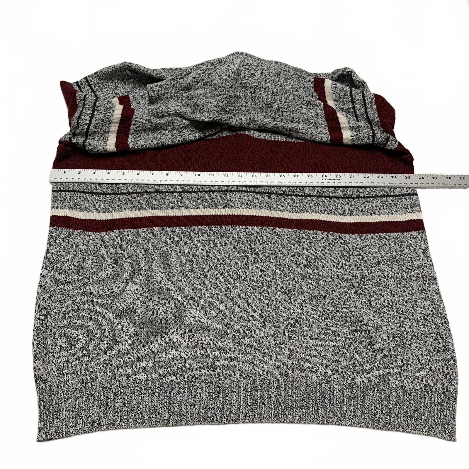 Suéter de algodón a rayas burdeos gris XL para hombre de Croft &amp; Barrow