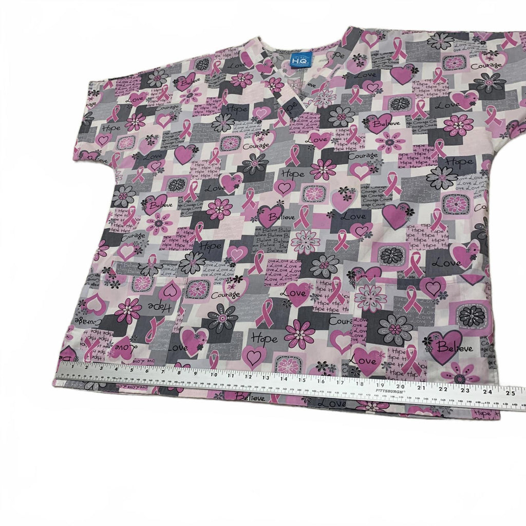 Uniforme médico básico de alta calidad para mujer, talla L/XL, lazo rosa, concienciación sobre el cáncer de mama