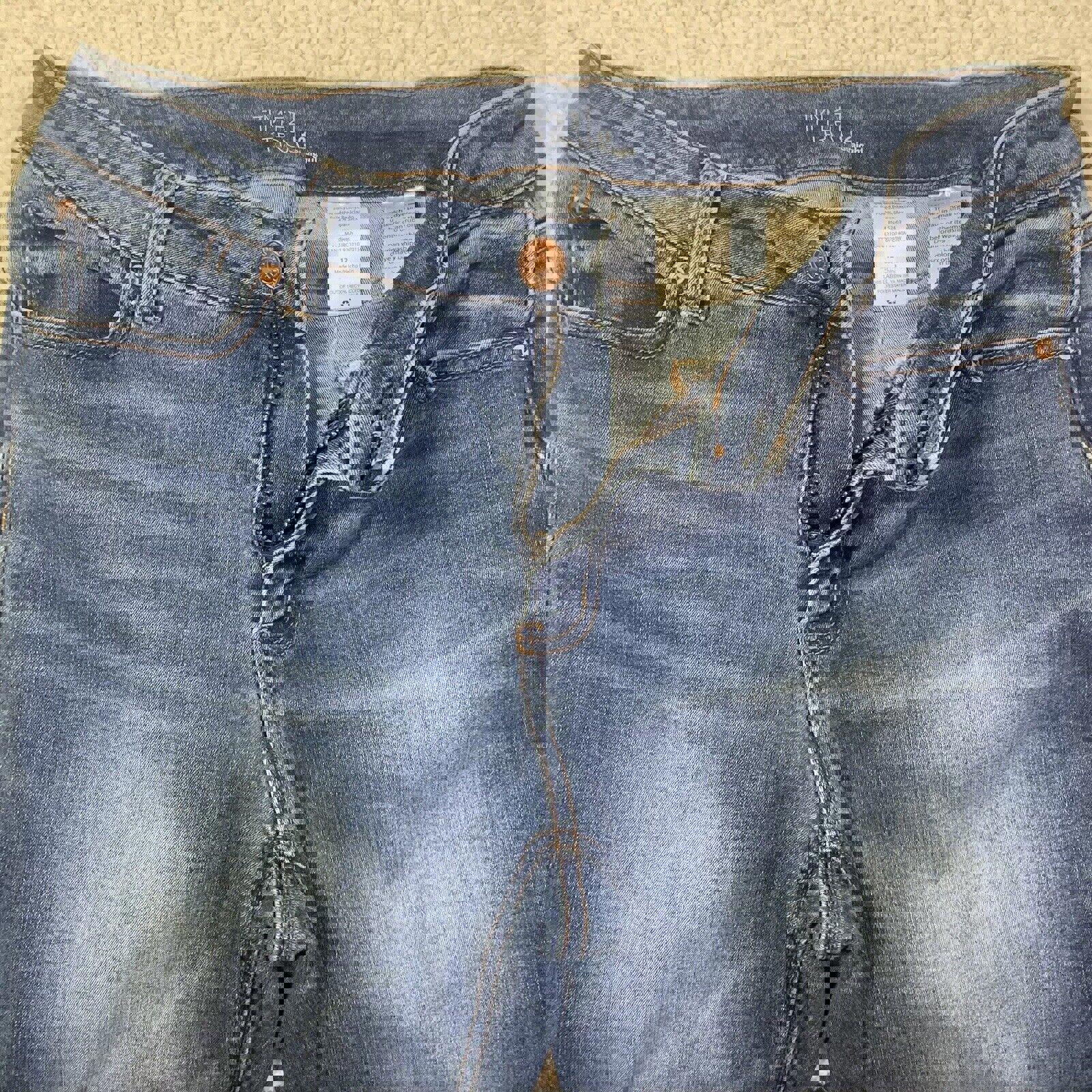 Jeans Time And True para mujer, 12, azul, pierna recta, lavado oscuro