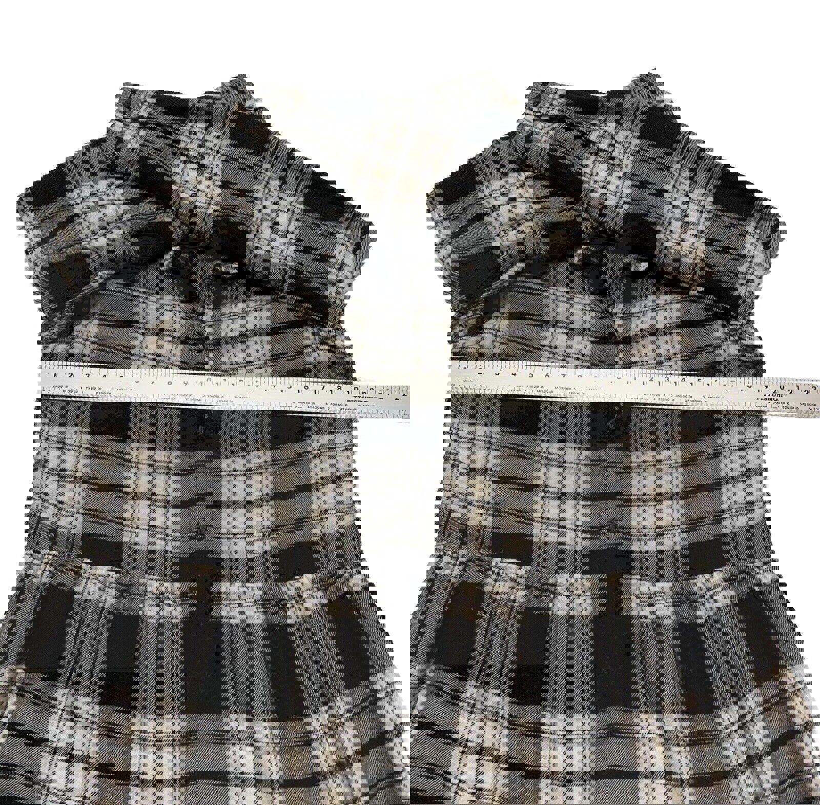 Túnica de franela a cuadros American Eagle, talla pequeña, negra, blanca, con pinzas, jegging, talla M