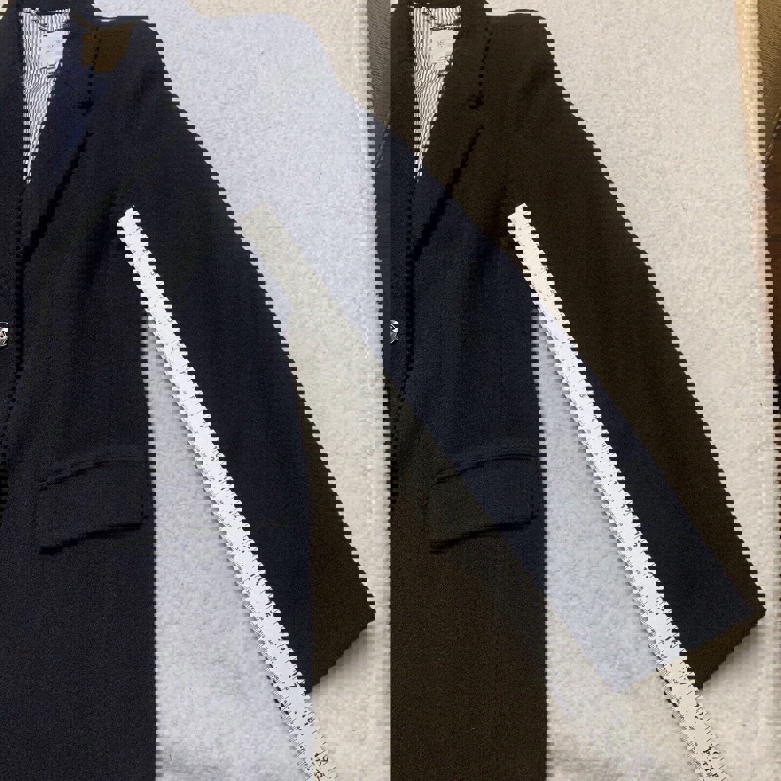 Abrigo largo clásico de lana negra de J Crew para mujer, talla 12