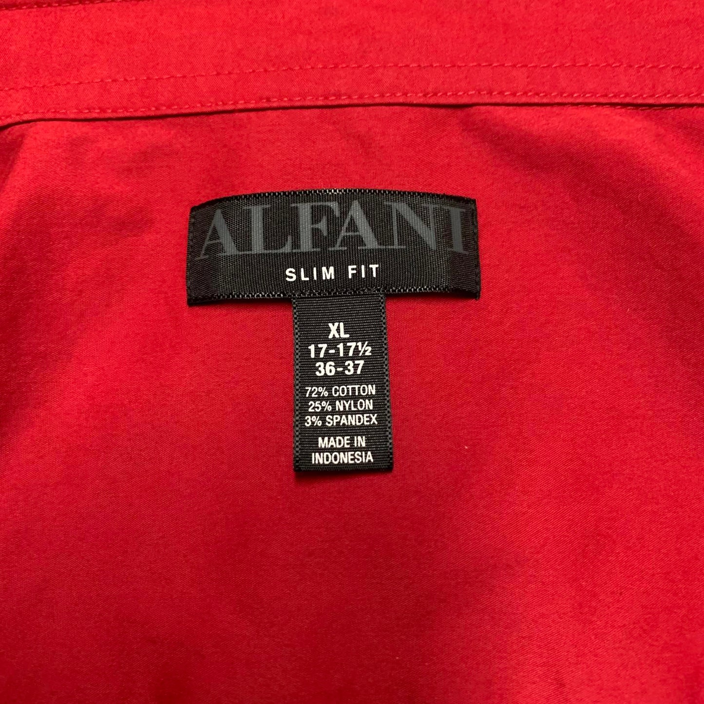 Alfani Men’s Size XLarge Red Slim Fit Button-up Dress Shirt