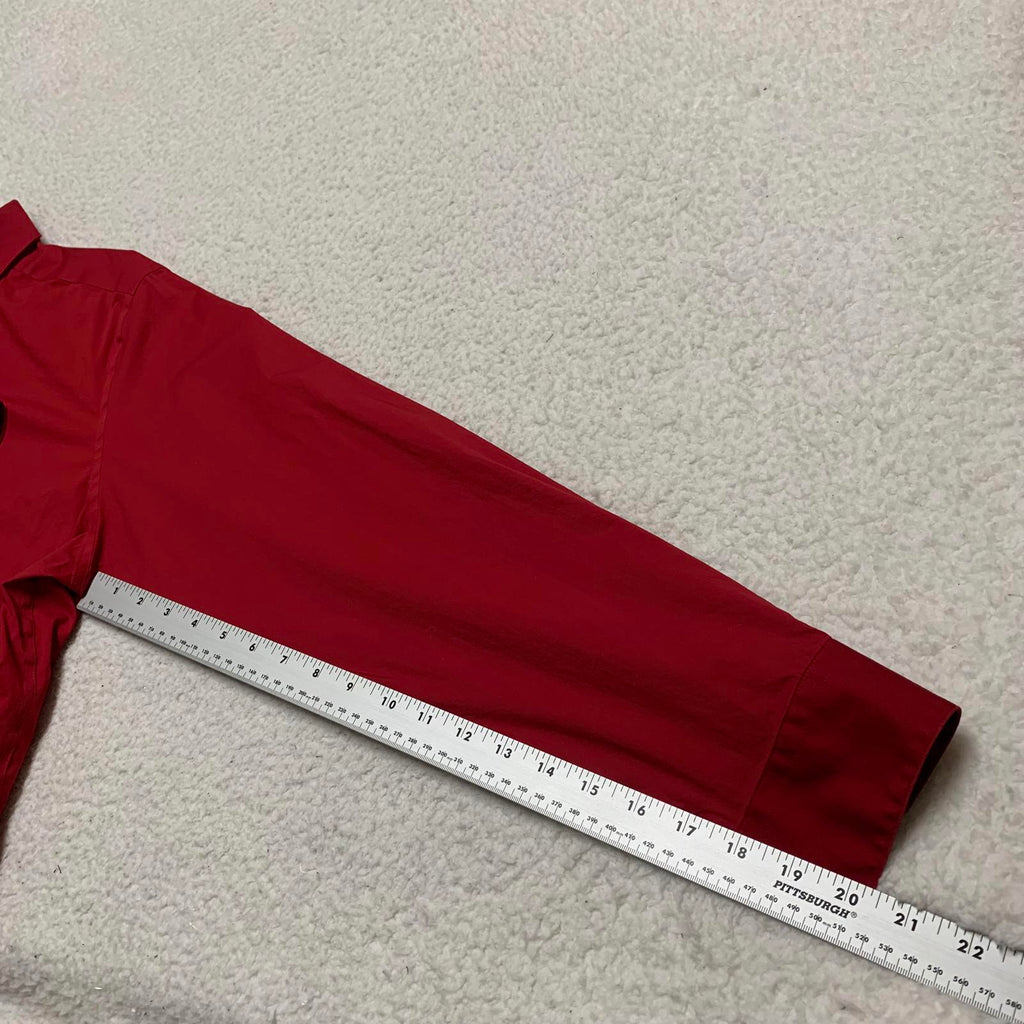 Camisa de vestir Alfani para hombre, talla XL, roja, ajustada, con botones