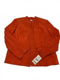Alfred Dunner Women's 14 Suede Leather Jacket Orange