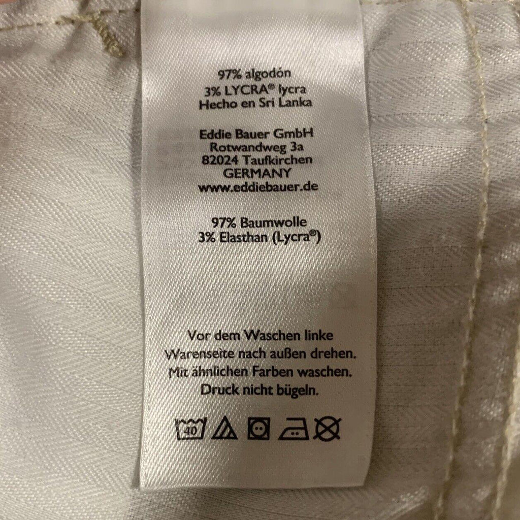 Pantalones Eddie Bauer para mujer, talla 12, caqui, corte recto, estilo chino, ancho 33,5 x 23,5 L