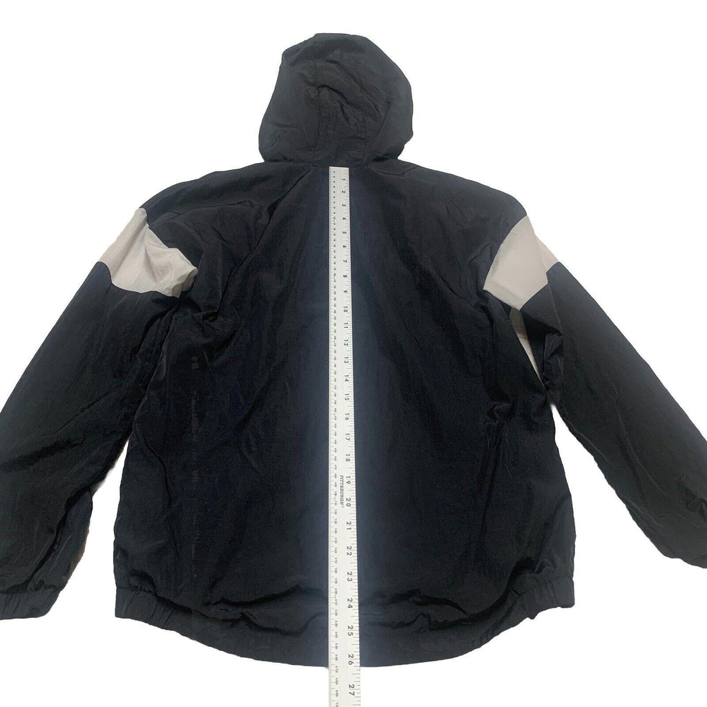 Chaqueta cortavientos con capucha y cremallera completa negra grande para niño de ADIDAS, talla 14/16