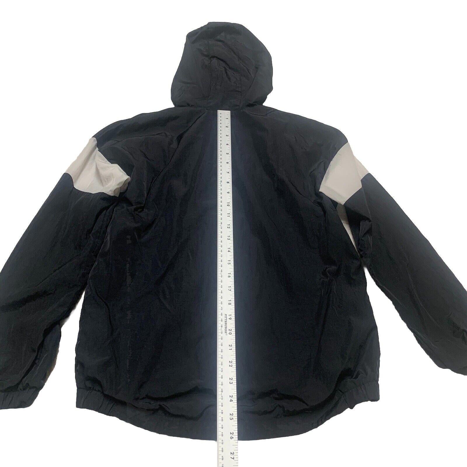 Chaqueta cortavientos con capucha y cremallera completa negra grande para niño de ADIDAS, talla 14/16