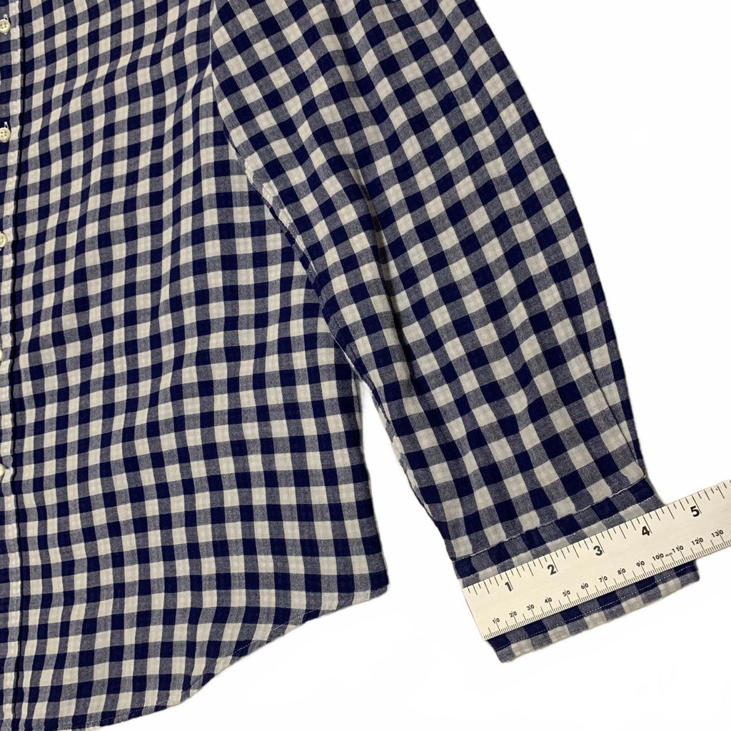 Camisa Ralph Lauren para hombre, talla L, azul, blanca, a cuadros, informal, con botones, manga larga