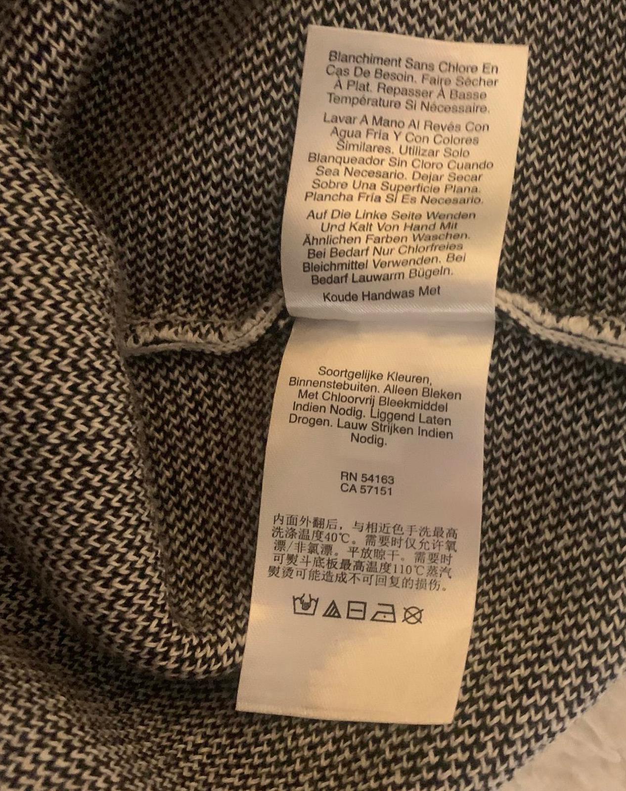 Suéter de cuello redondo gris claro con logo y mangas de mariposa para mujer, talla S, de DKNY Jeans VTG