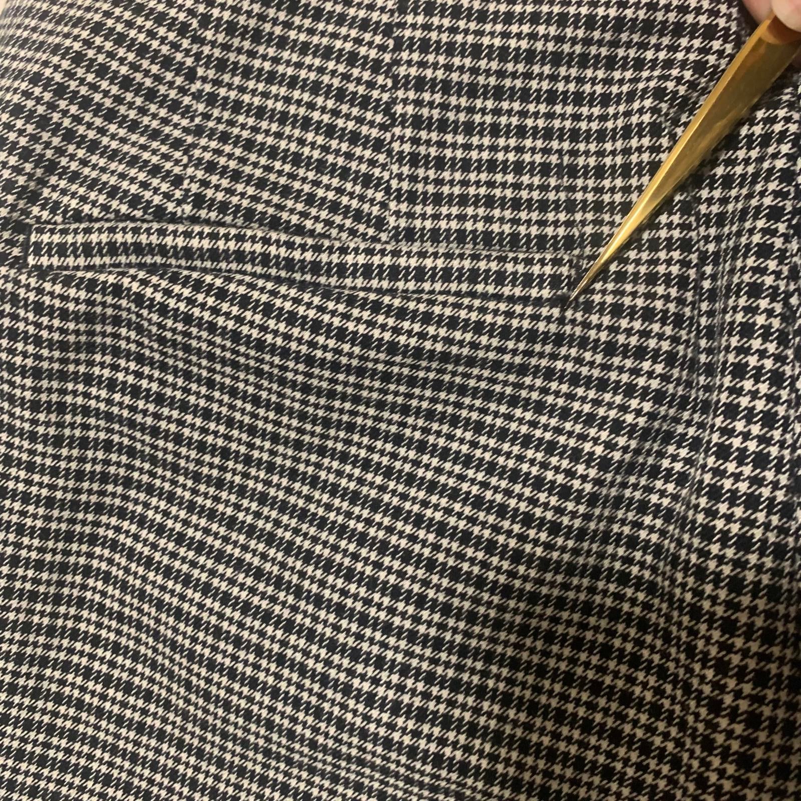 Pantalones de vestir LOFT para mujer, talla 8, estampado a cuadros blanco y negro, ajustados y con curvas