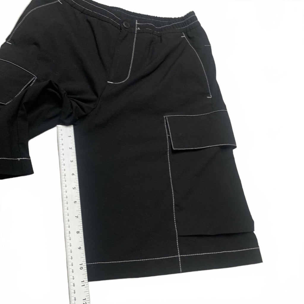 Pantalones cortos cargo negros Zara para hombre, talla pequeña, bolsillos laterales, talla W28