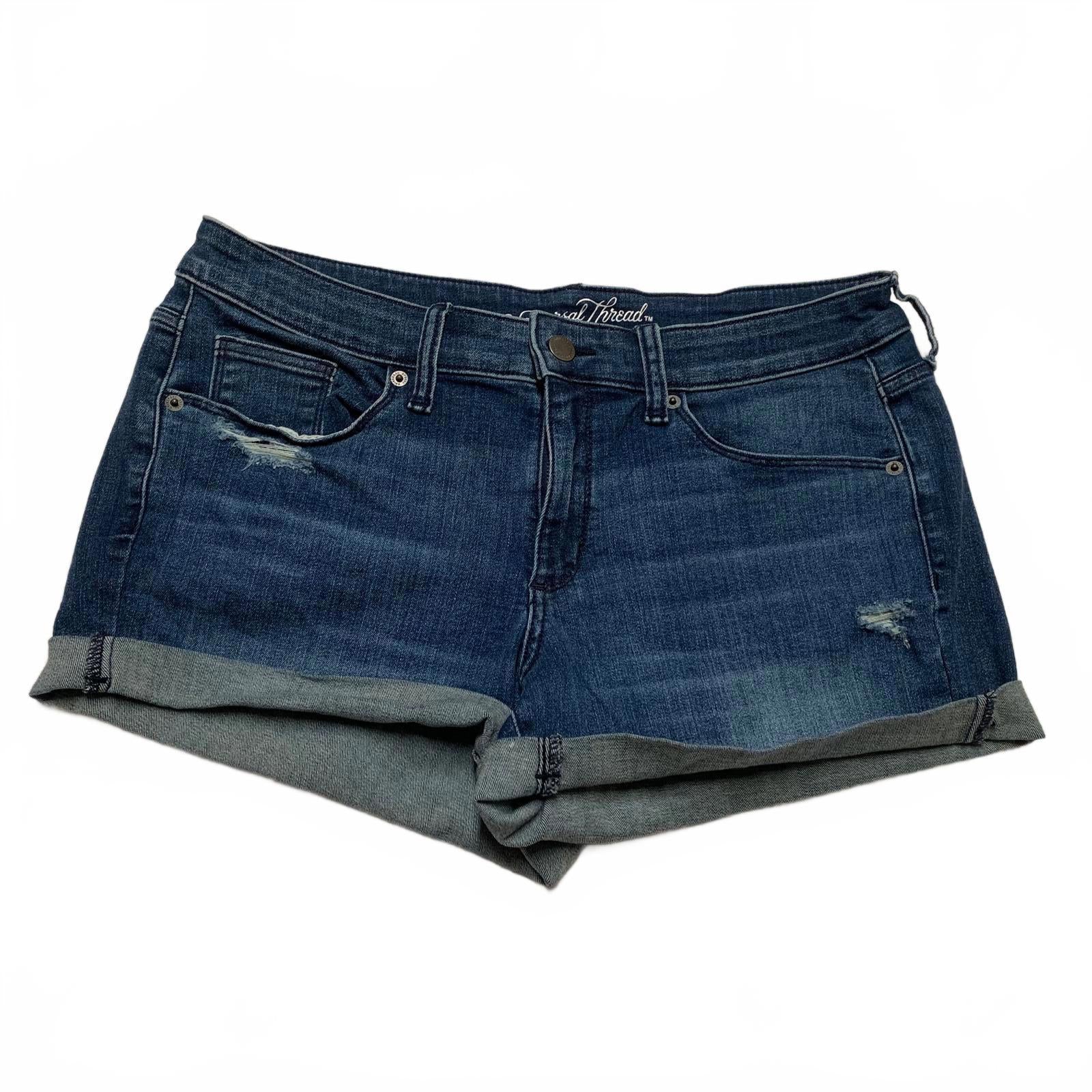 Pantalones cortos vaqueros de tiro medio azules de Universal Thread para mujer, talla 10