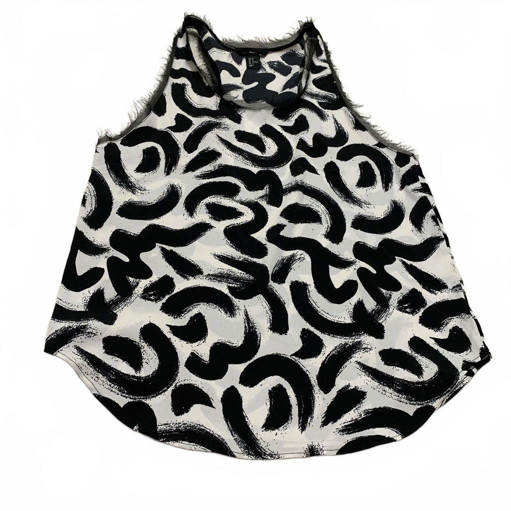 Camiseta de tirantes con estampado abstracto en blanco y negro de H&amp;M para mujer, talla 8