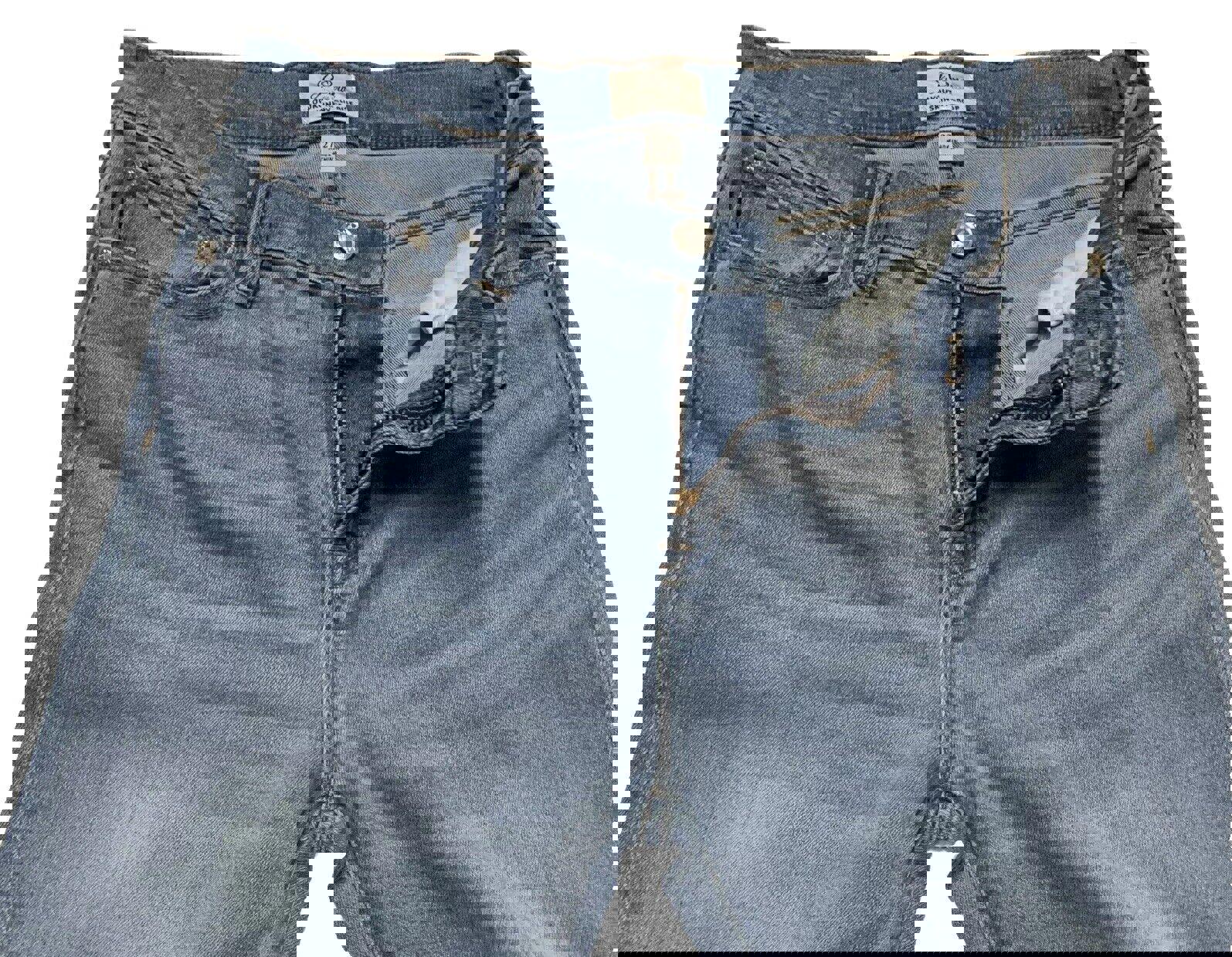 Vaqueros J. Crew para mujer, talla 27, lavado azul claro, pitillo, corte desgastado, dobladillo sin rematar