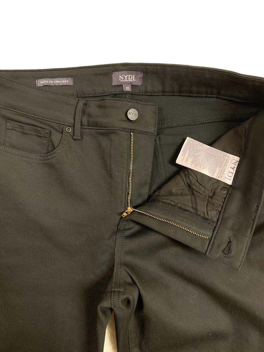 NYDJ Not Your Daughters Jeans para mujer, talla 12, rectos, negros