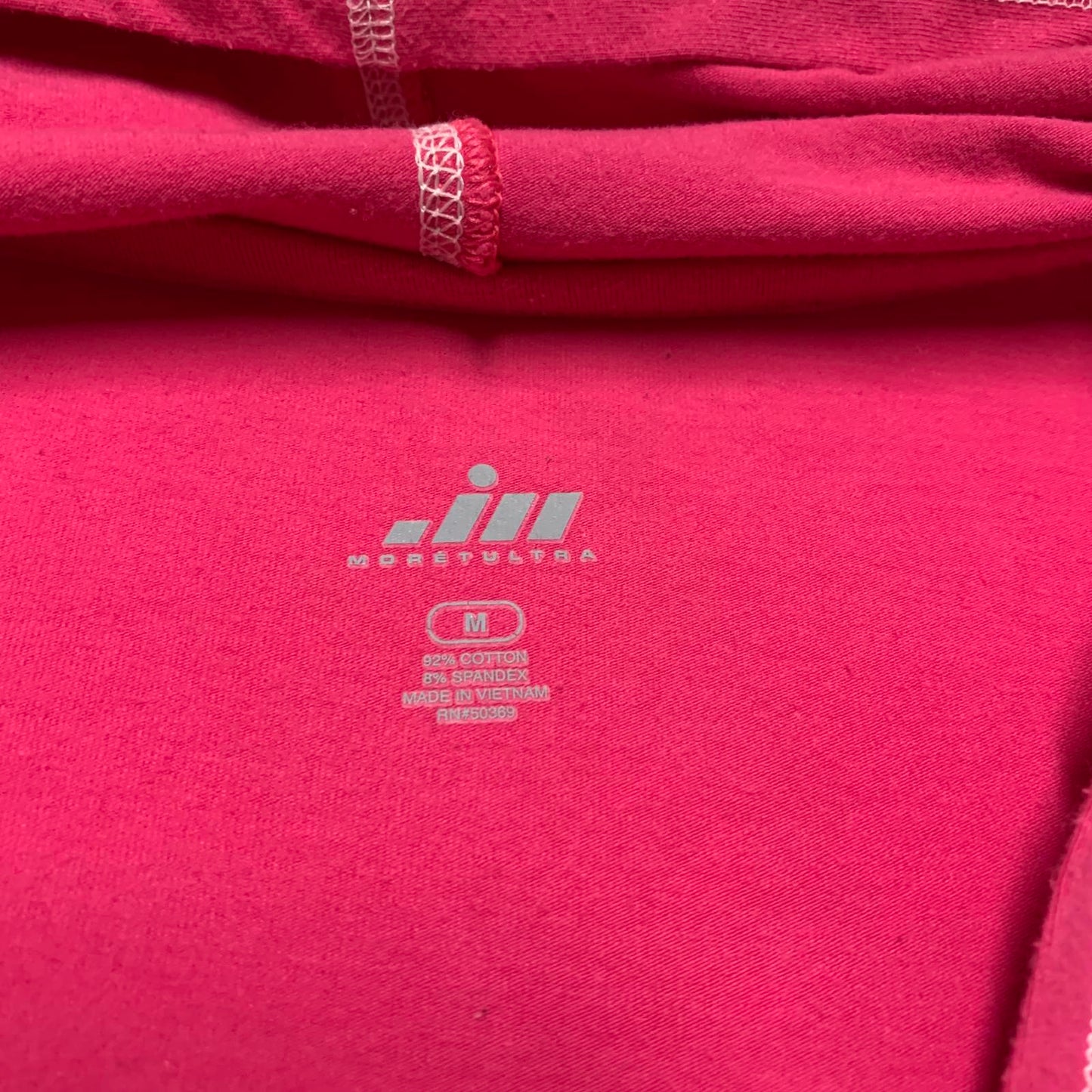 JU MORETULTRA Women's Size Medium Pink Hooded Long Sleeve Top