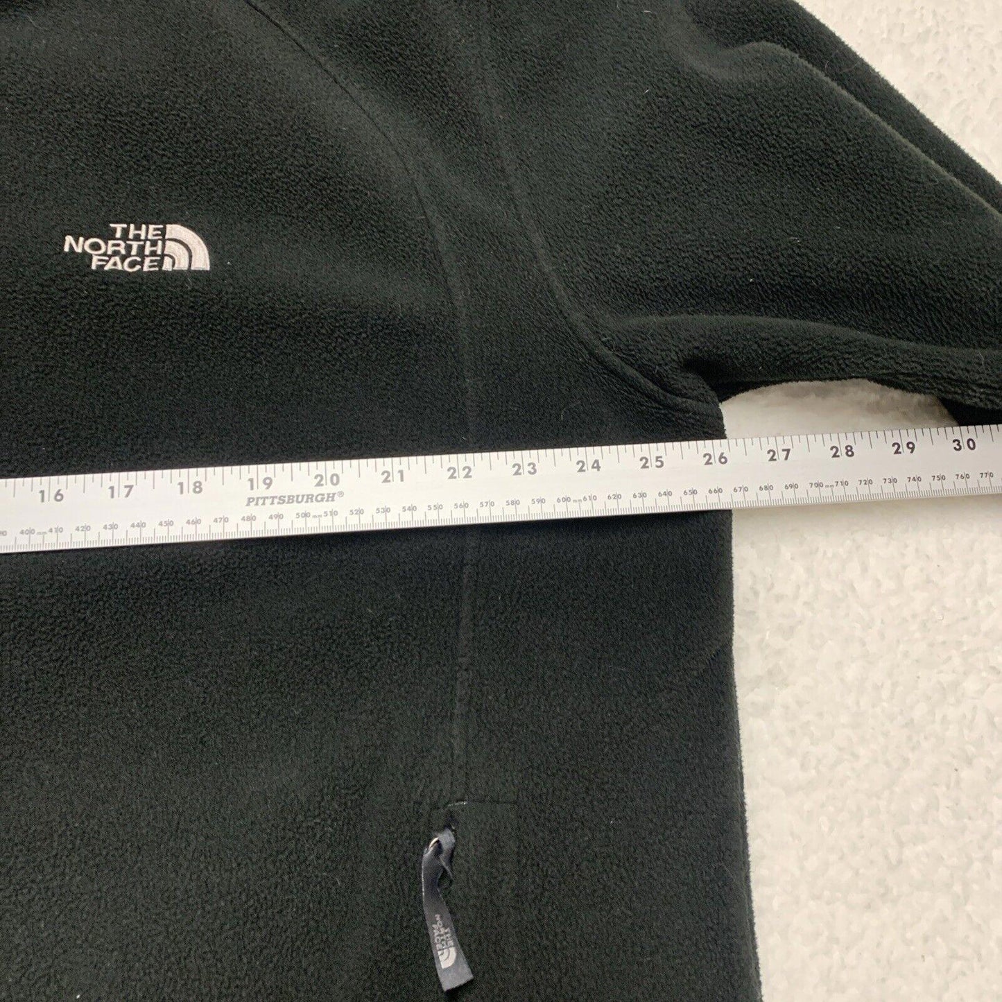 North Face Fleece Sweater Jacket Mens Sz L Black Full Zip Pockets Outdoor Winter
