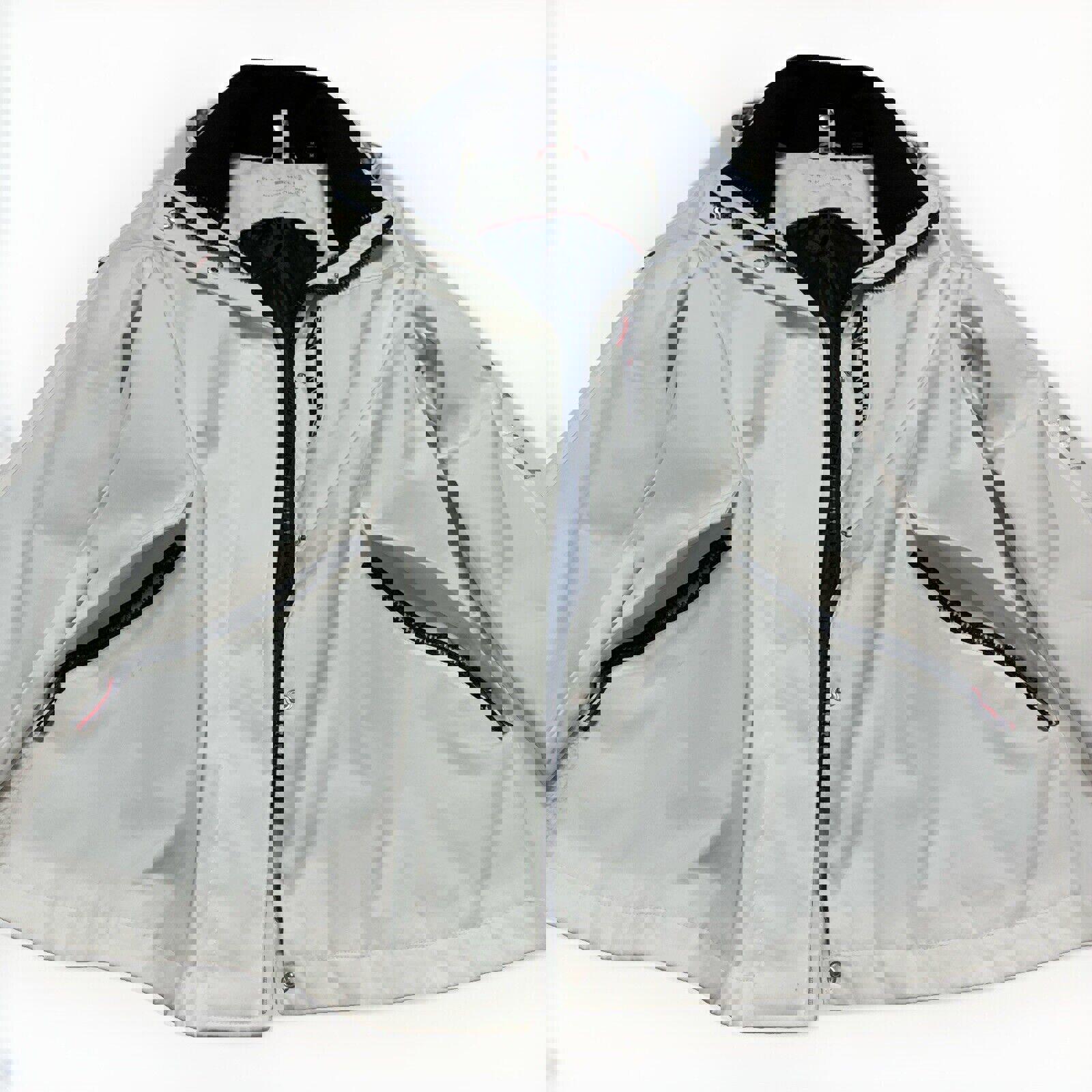 Chaqueta impermeable con capucha Tommy Hilfiger para mujer, color blanco, talla M