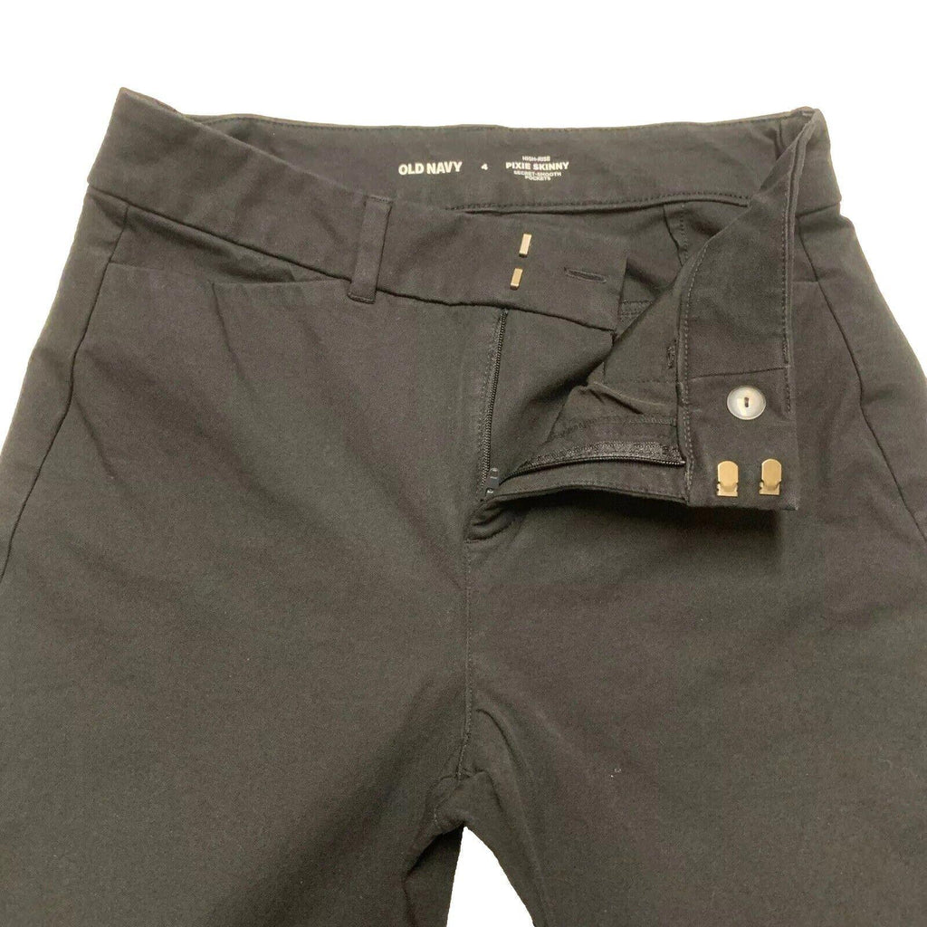 Pantalones pitillo de tiro alto negros de Old Navy para mujer, talla 4, con bolsillos