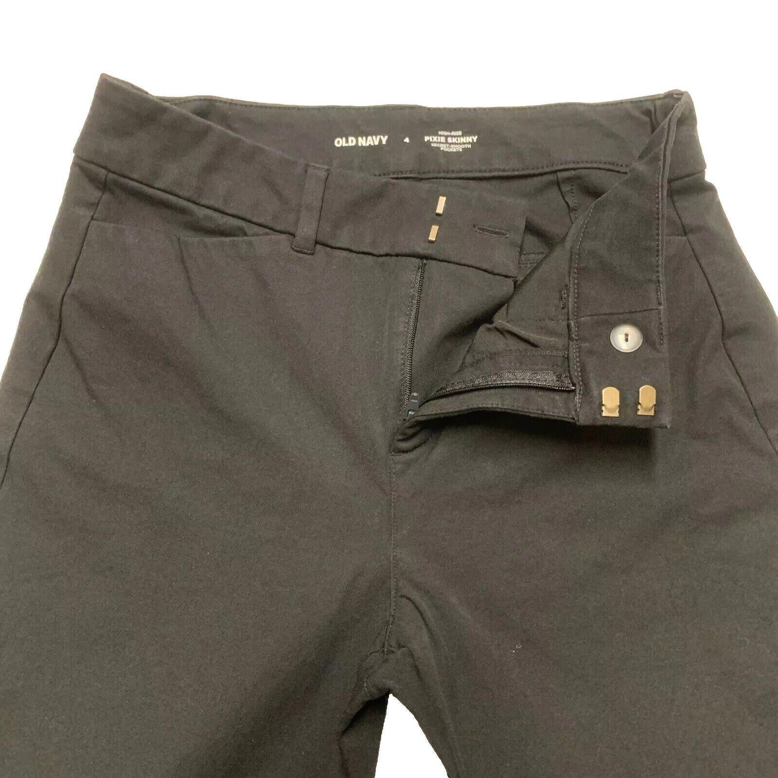 Pantalones pitillo de tiro alto negros de Old Navy para mujer, talla 4, con bolsillos