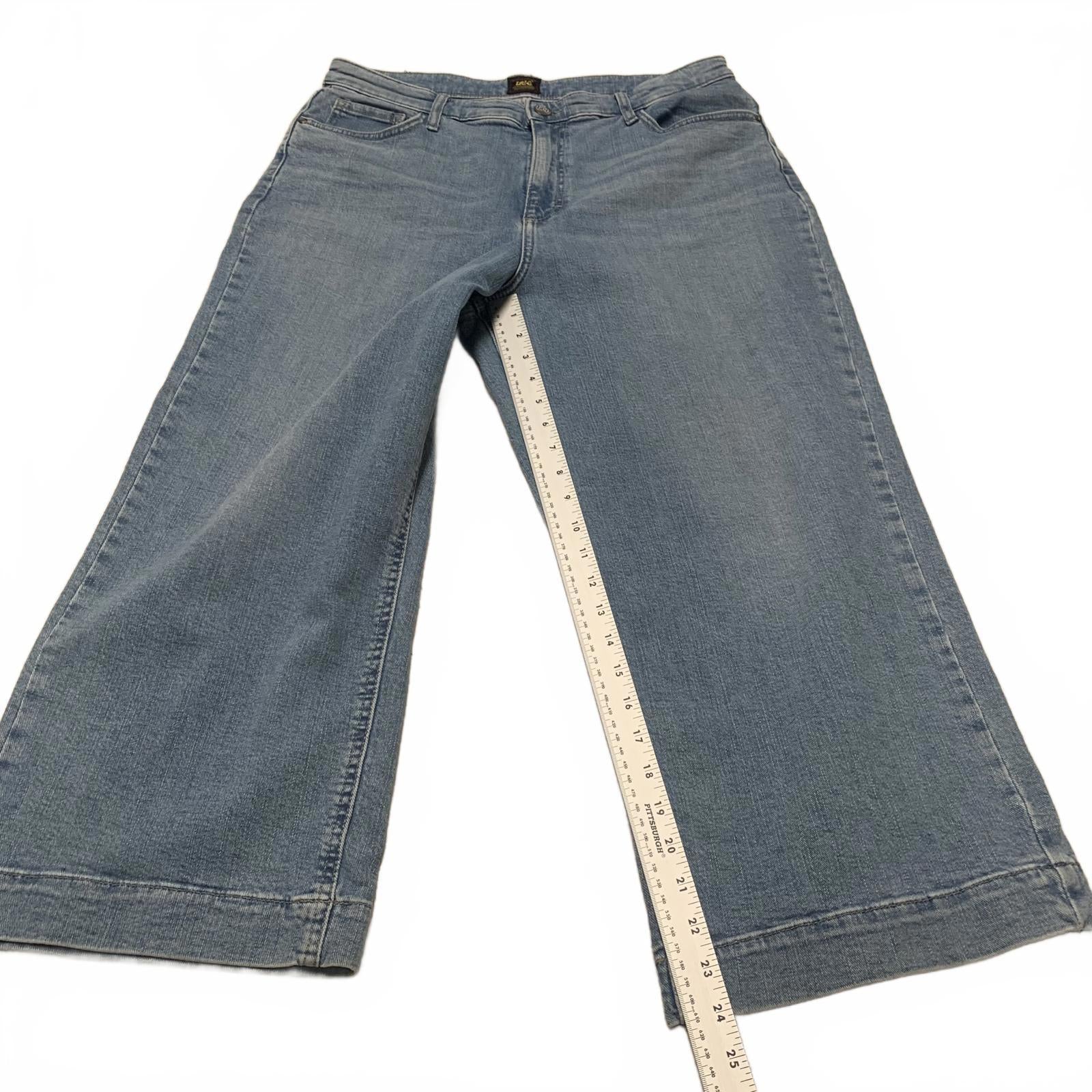 Vaqueros Lee Denim para mujer, talla 14 M, color azul claro, 33 x 24 (talla real)