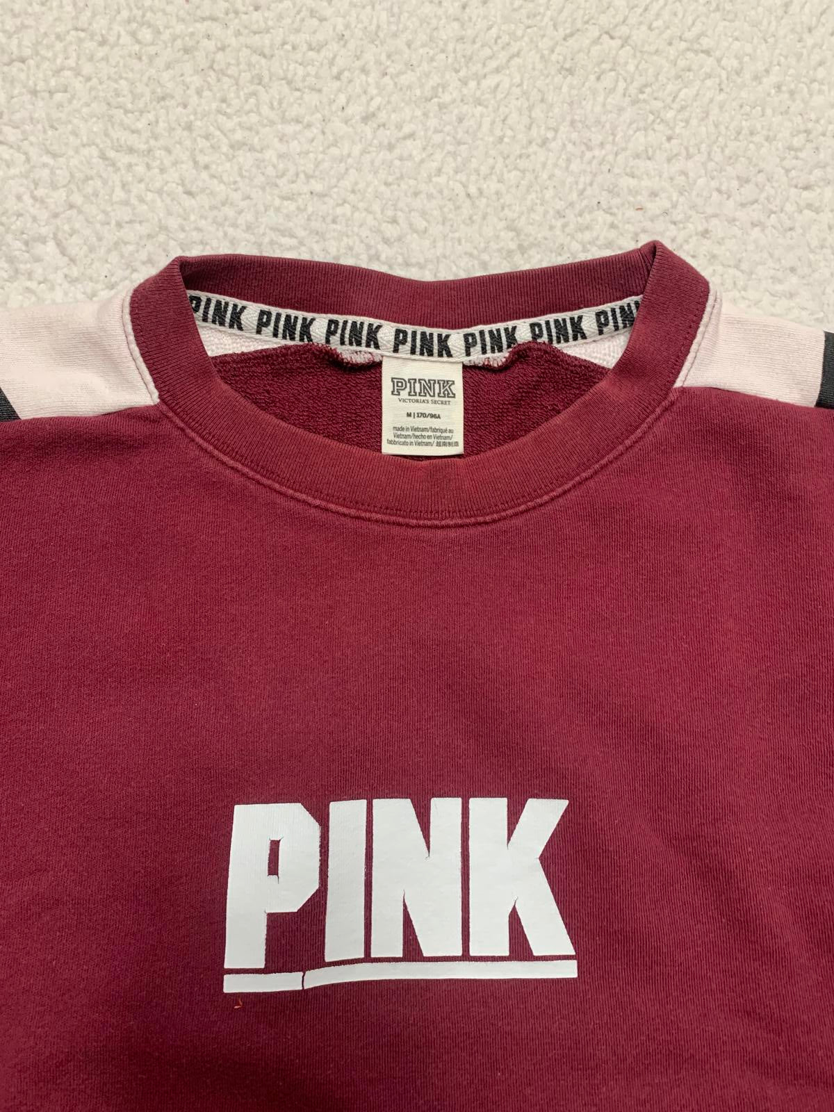 Sudadera con logo en color burdeos, talla mediana, para mujer, color rosa