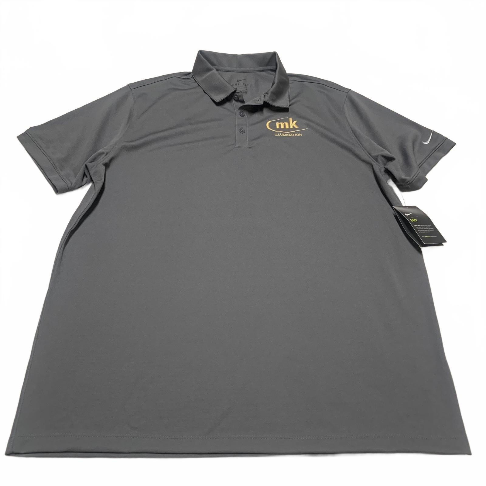 Polo Nike Dri-FIT gris con logotipo MK Illuminated