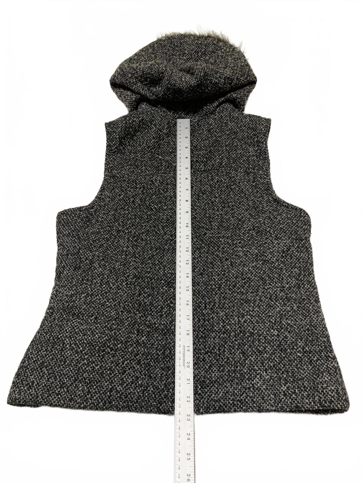 Chaleco de piel sintética Y2K Supply Co. para mujer, talla L, negro moteado, con capucha y cremallera