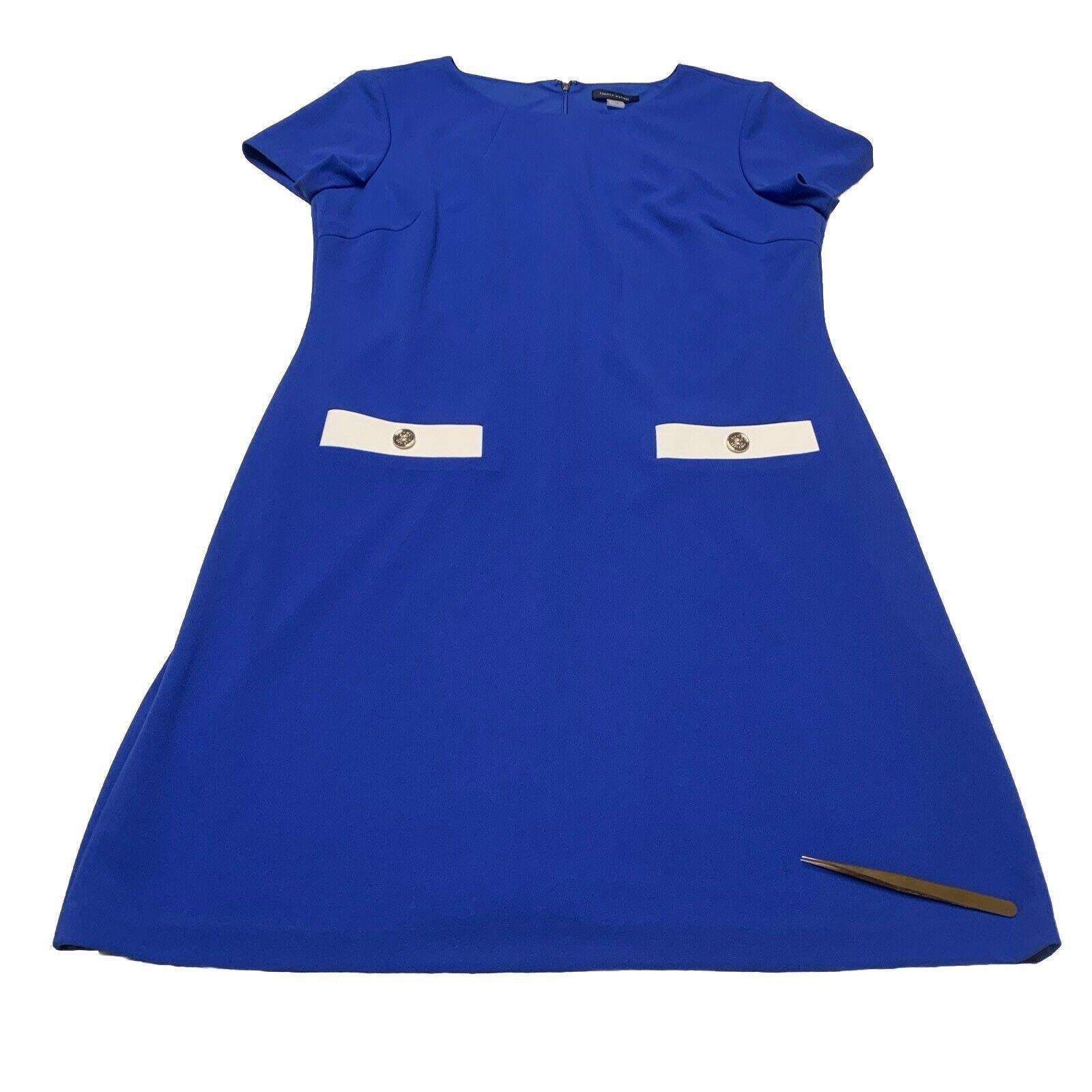 Vestido azul real de Tommy Hilfiger para mujer, talla 14