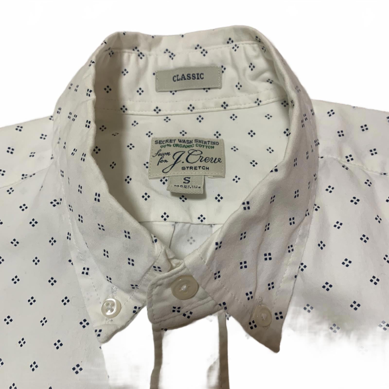 Camisa elástica blanca con botones J.Crew Classic para hombre, talla pequeña