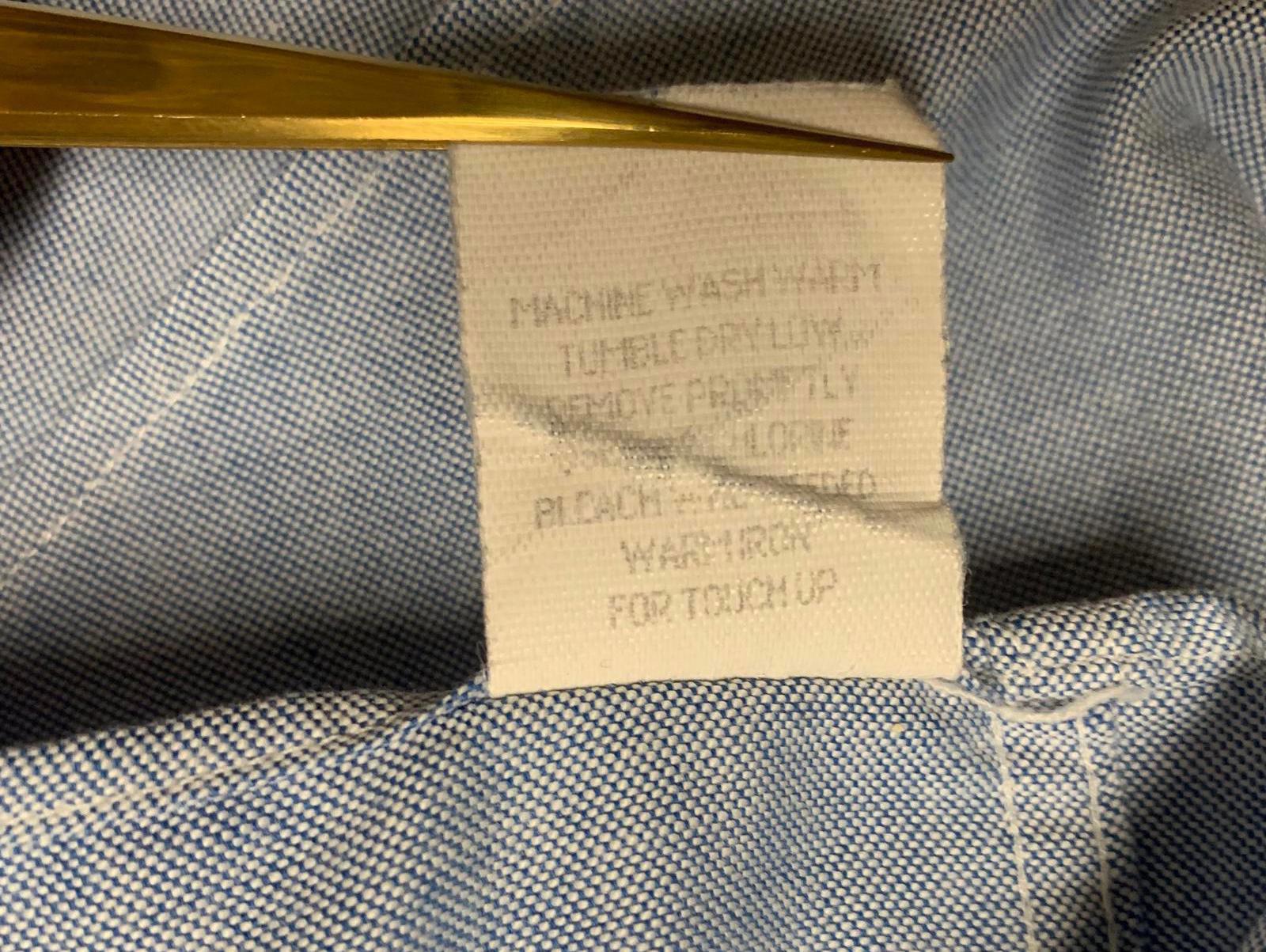 Camisa azul claro de manga corta con botones para hombre de LL Bean, talla 16/grande