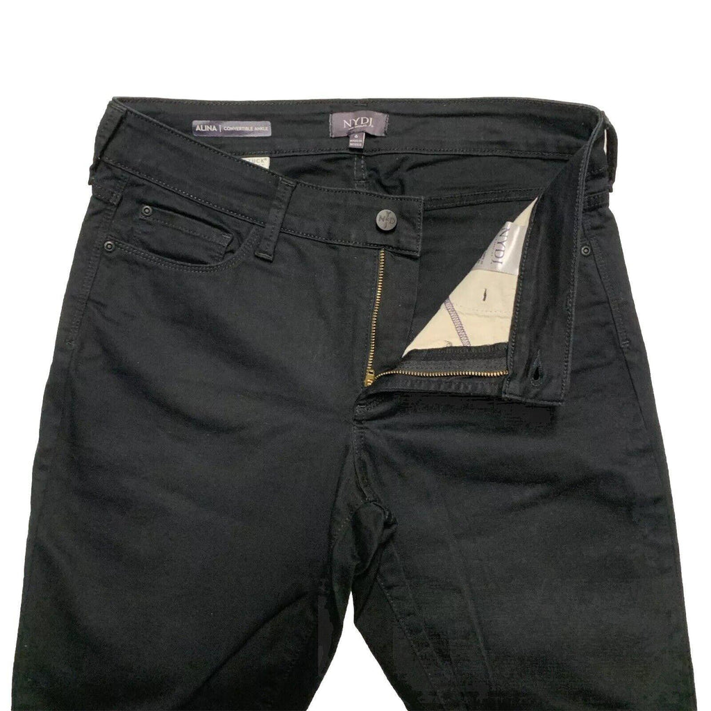 Vaqueros negros NYDJ talla 6 para mujer, pierna recta, tecnología Lift Tuck y elásticos