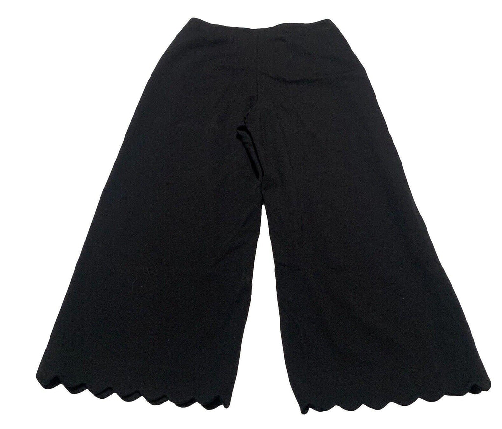 Club Monaco Wide Leg Scallop Hem Pants 8 Black