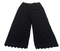 Club Monaco Wide Leg Scallop Hem Pants 8 Black