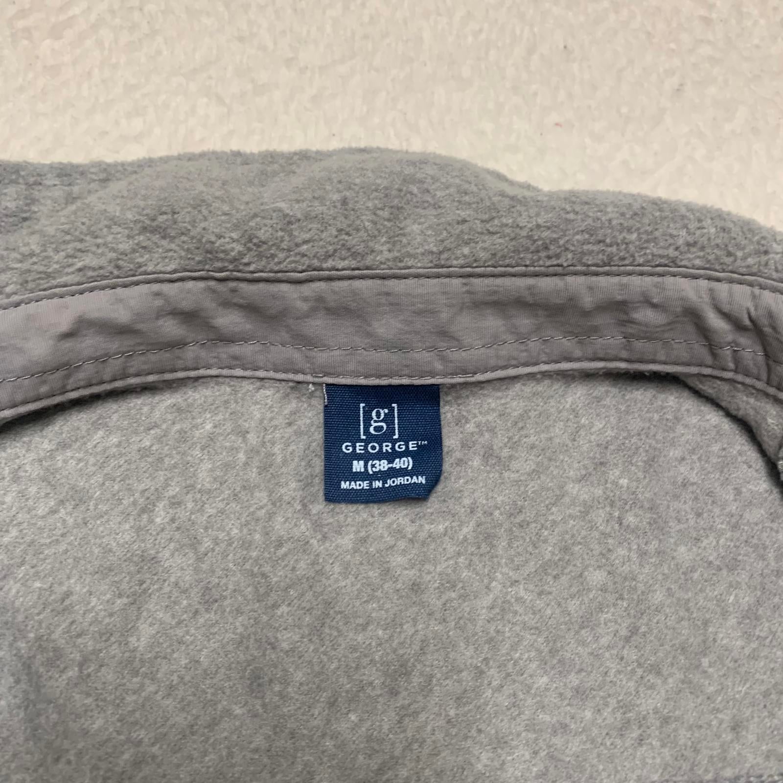 Camisa de franela abotonada gris George para hombre, talla mediana (38-40)